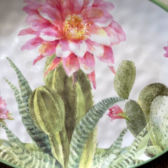 Certified International Desert Beauty Cactus Melamine 14" Round Platter NEW - Picture 2 of 3